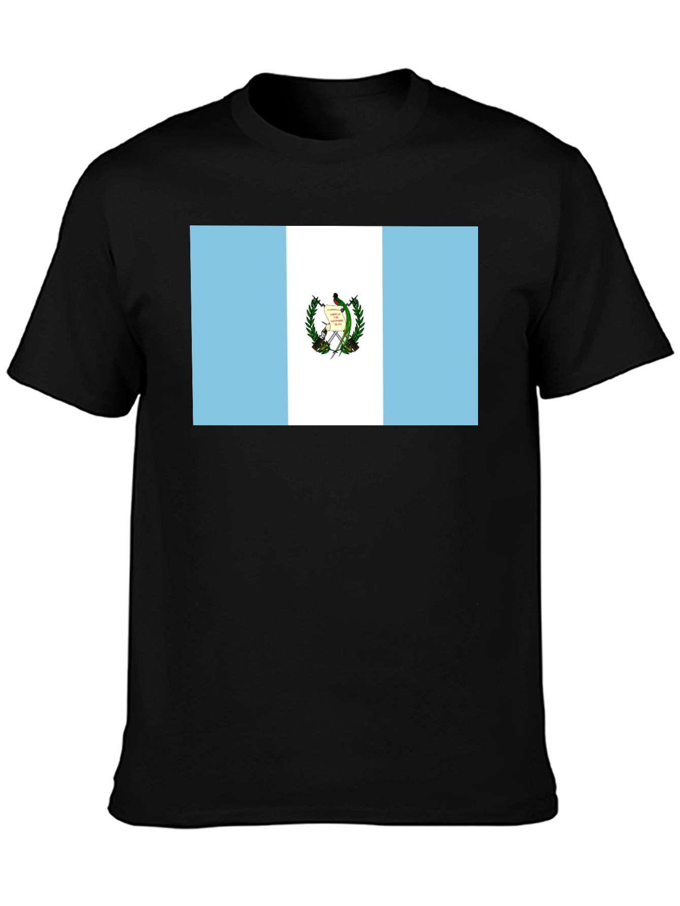 Guatemalan Flag Graphic T-Shirt - Black