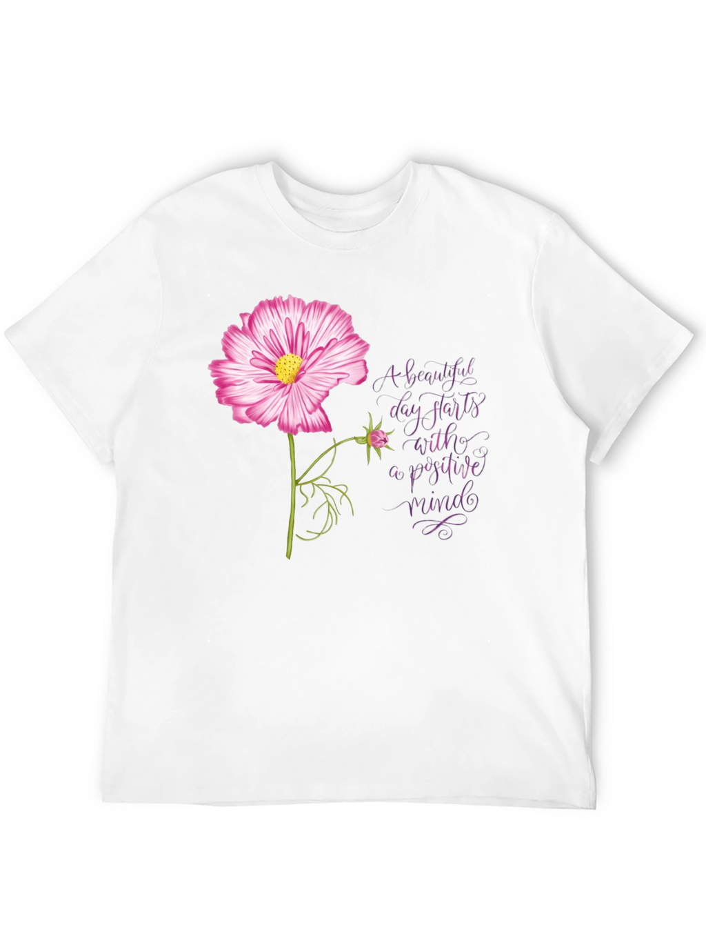 Positive Mindset Flower Graphic Tee