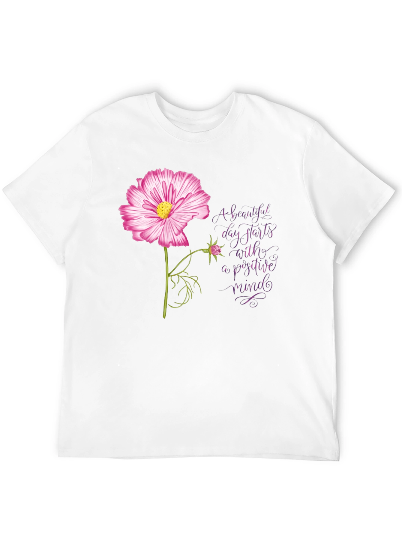 Positive Mindset Flower Graphic Tee