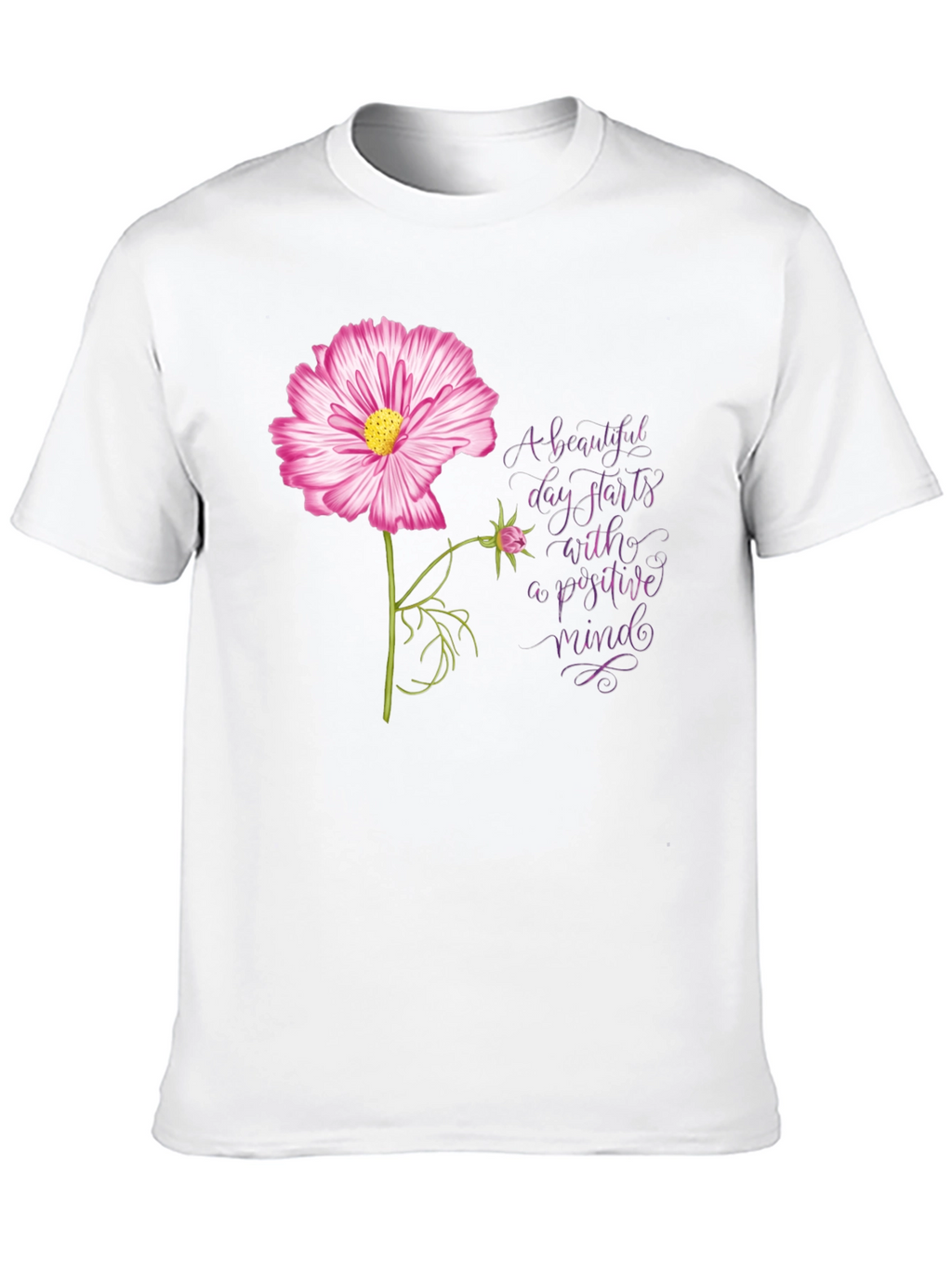 Positive Mindset Flower Graphic Tee