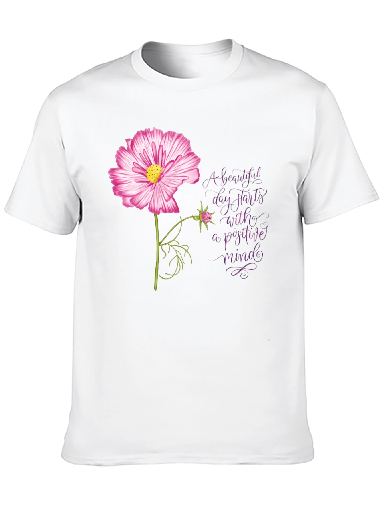 Positive Mindset Flower Graphic Tee