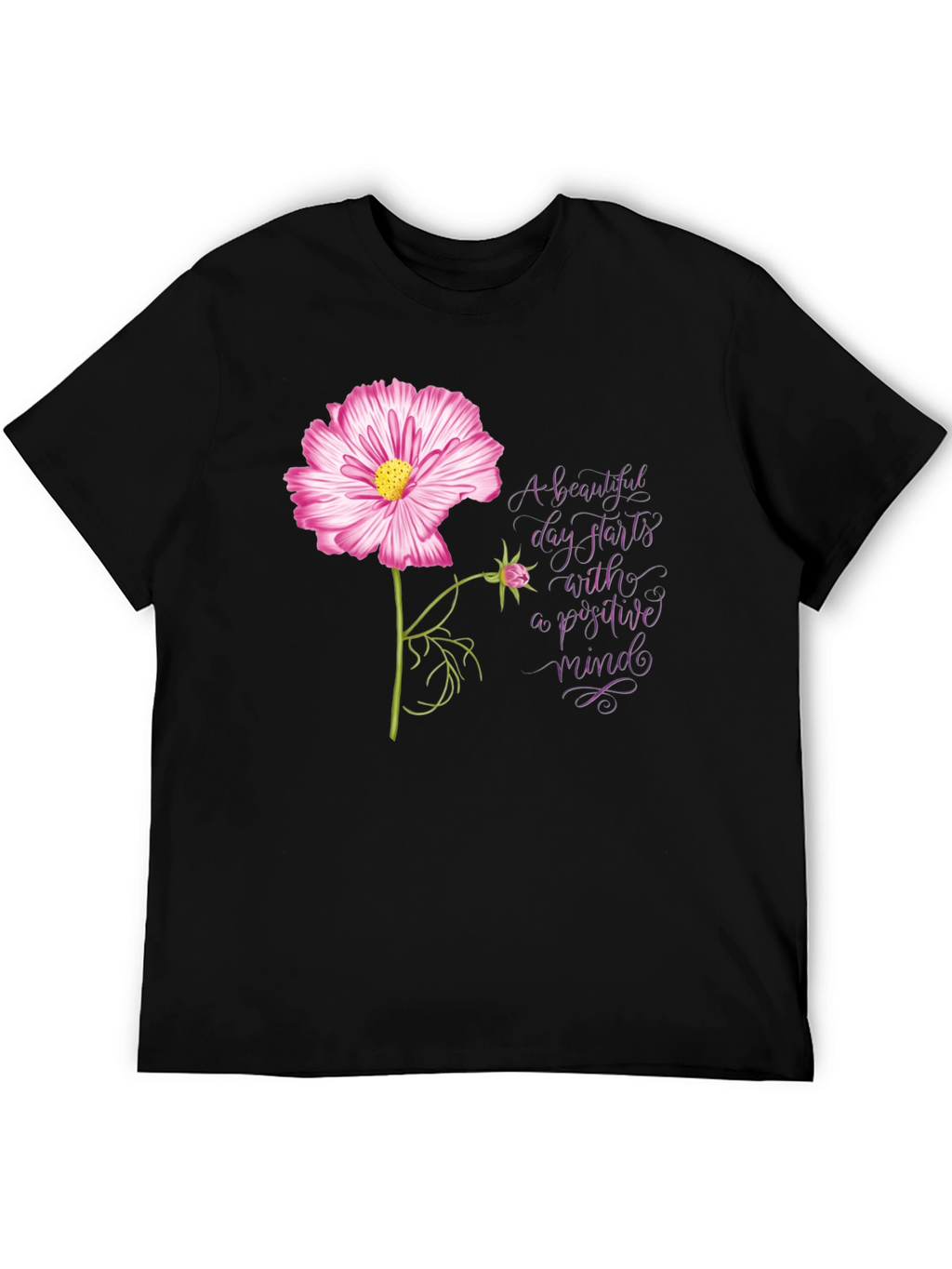 Positive Mindset Flower Graphic Tee