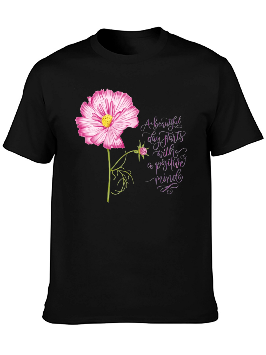 Positive Mindset Flower Graphic Tee
