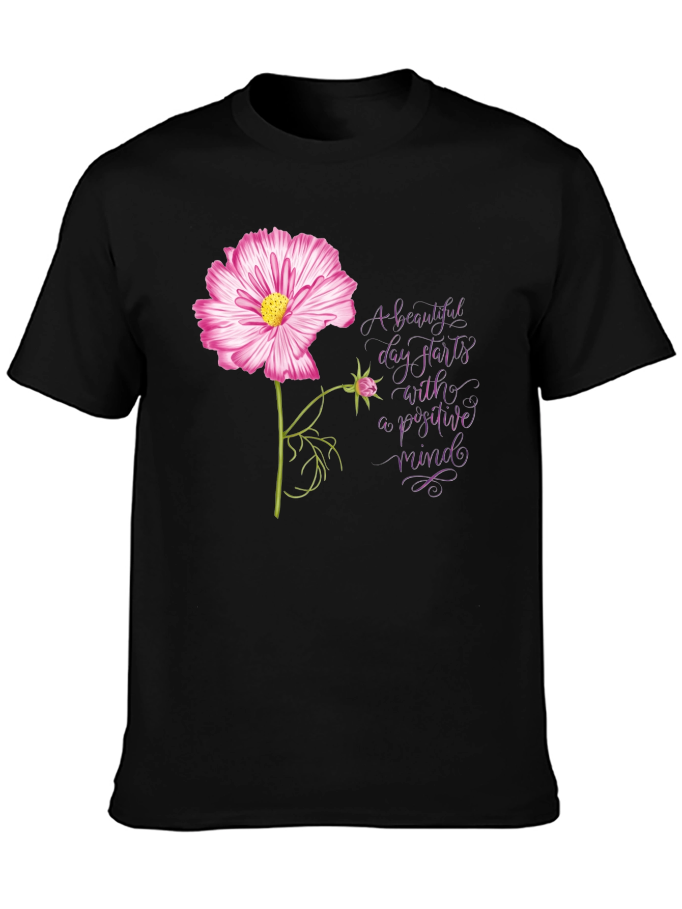Positive Mindset Flower Graphic Tee
