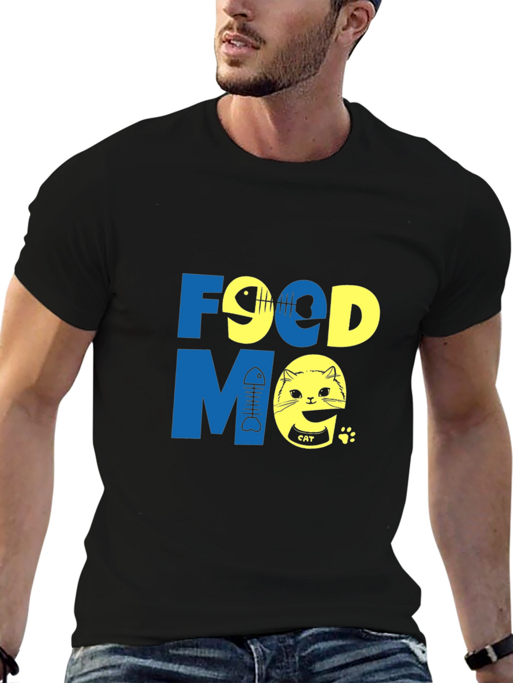 Funny Food Me Cat Graphic T-Shirt