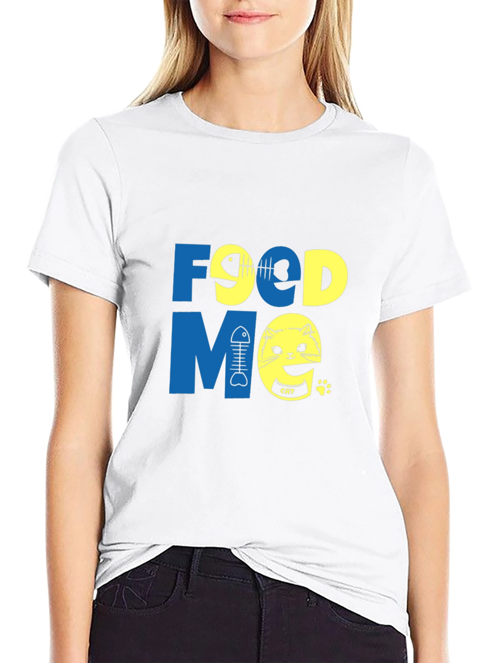 Funny Food Me Cat Graphic T-Shirt