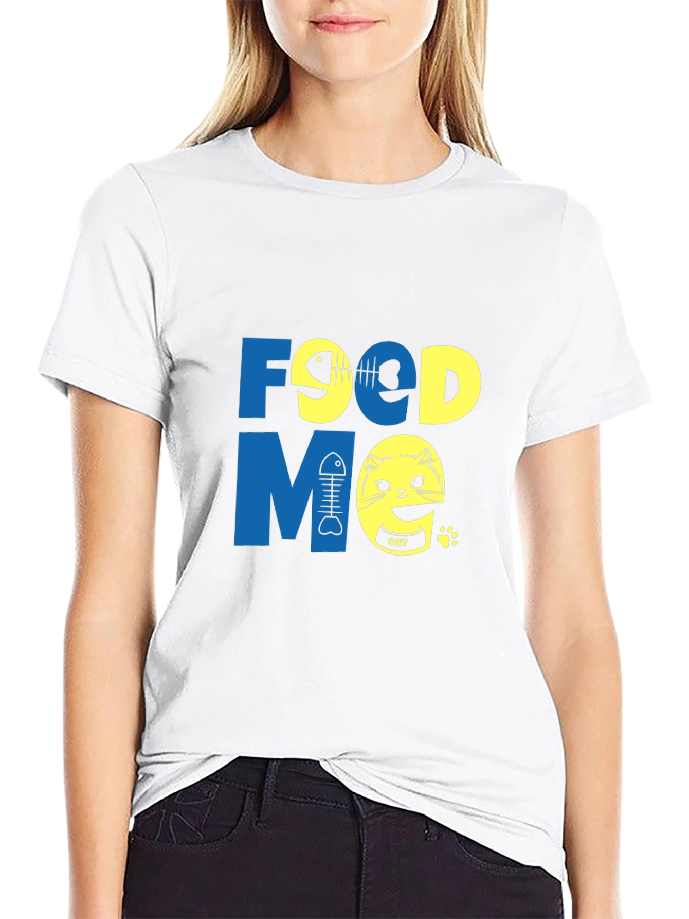 Funny Food Me Cat Graphic T-Shirt