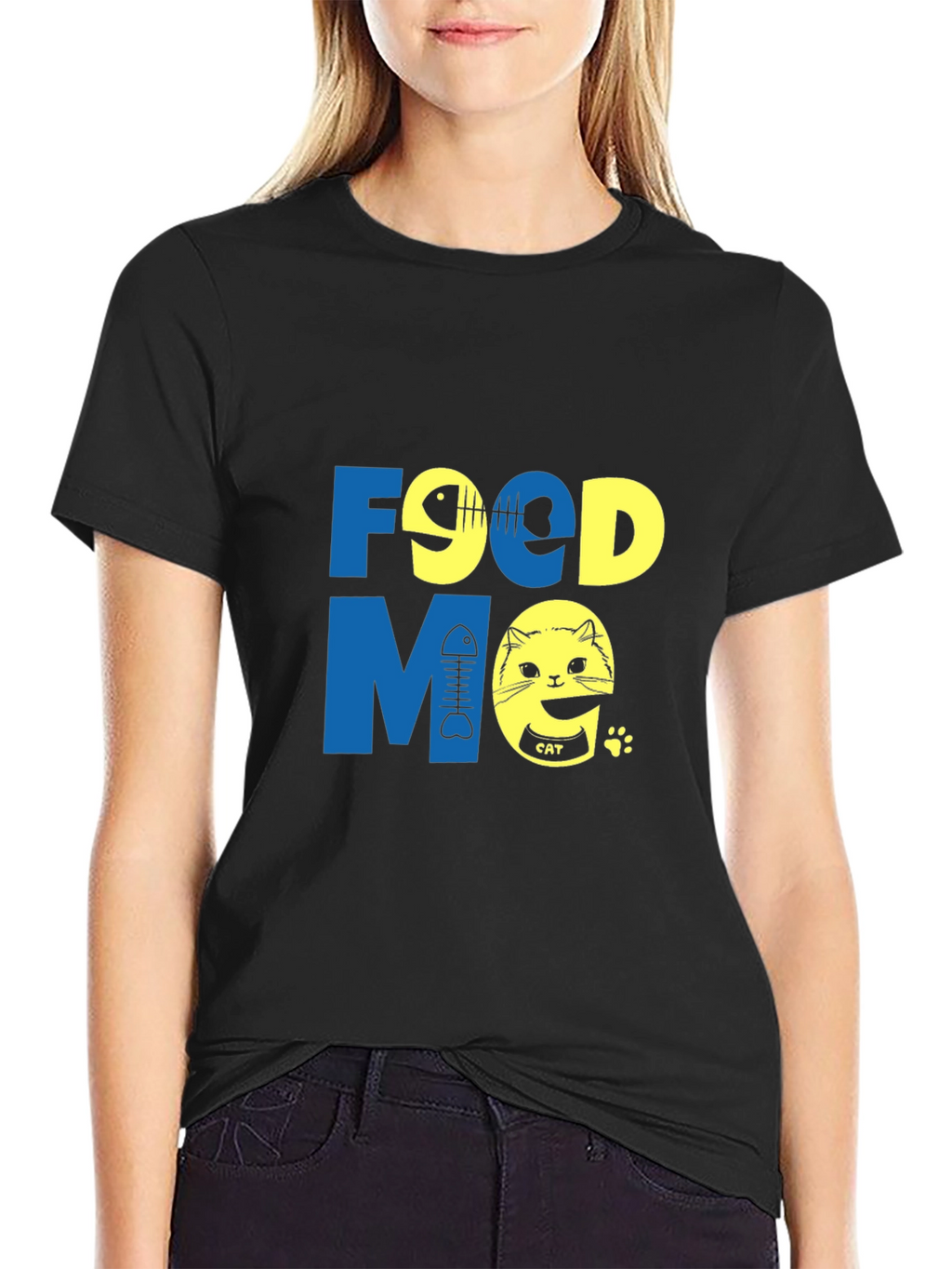 Funny Food Me Cat Graphic T-Shirt