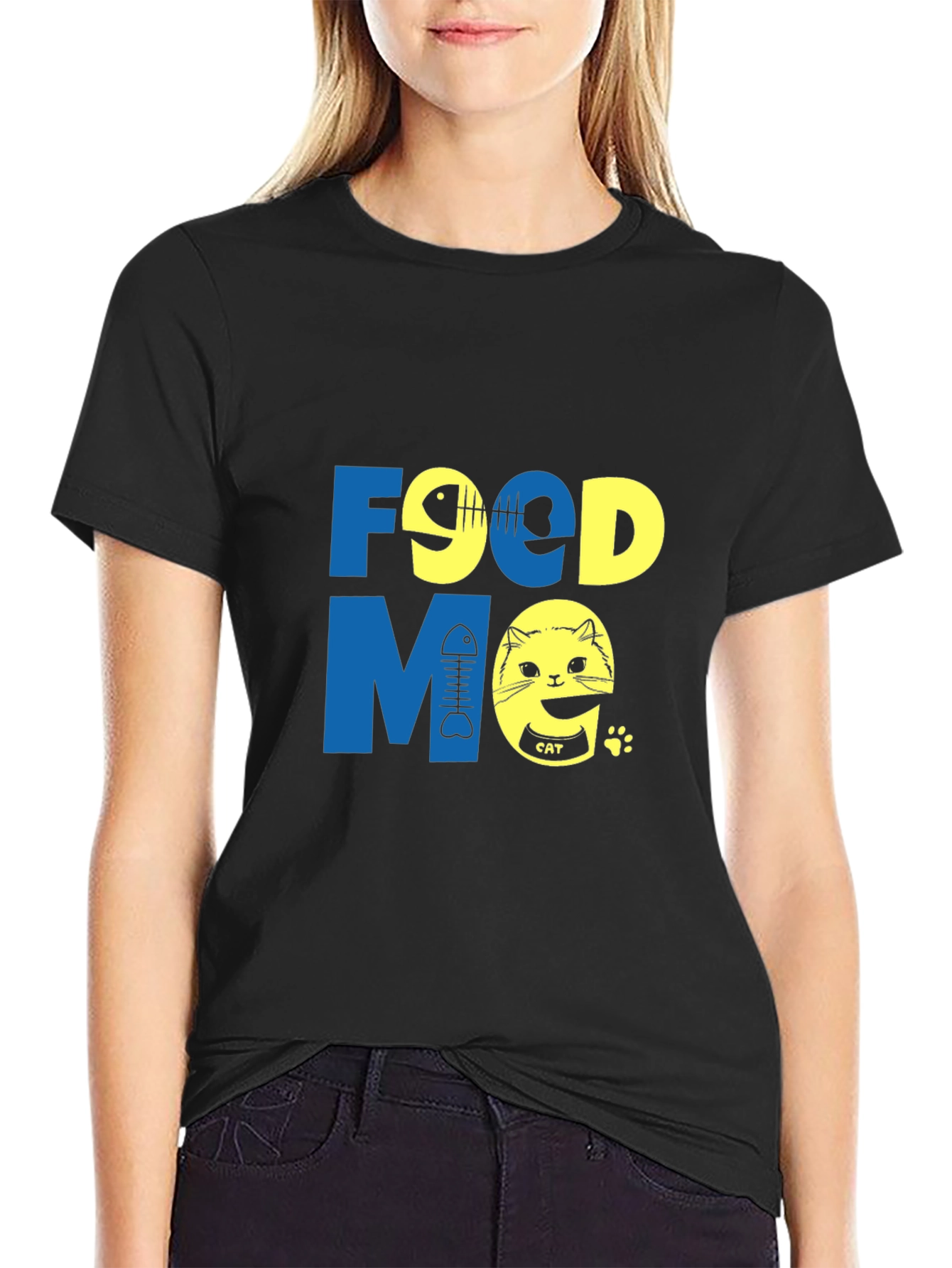 Funny Food Me Cat Graphic T-Shirt