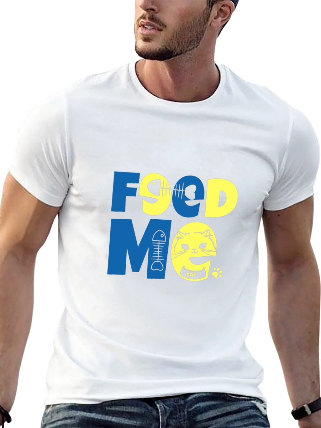 Funny Food Me Cat Graphic T-Shirt