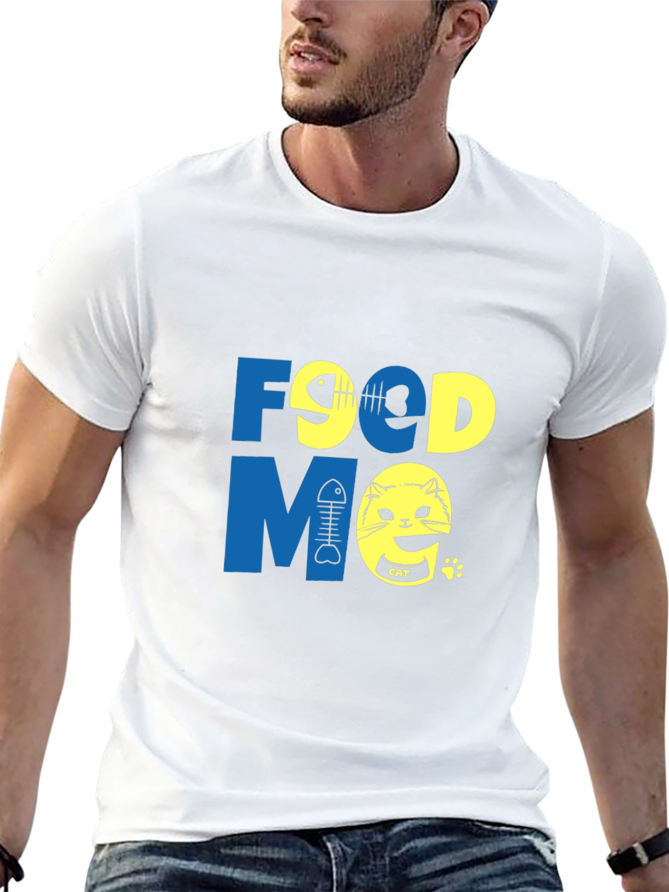 Funny Food Me Cat Graphic T-Shirt