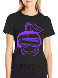 Funky Fruit Graphic Tee - Black Cotton Shirt