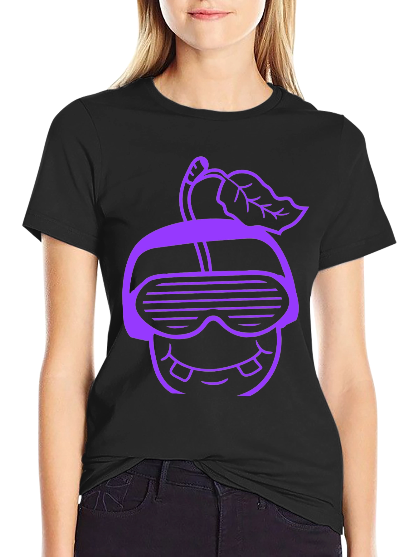 Funky Fruit Graphic Tee - Black Cotton Shirt