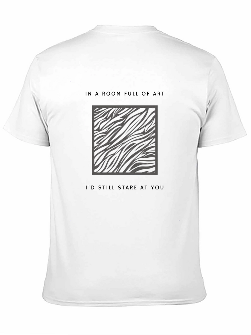 Zebra Print Art Statement Black T-Shirt