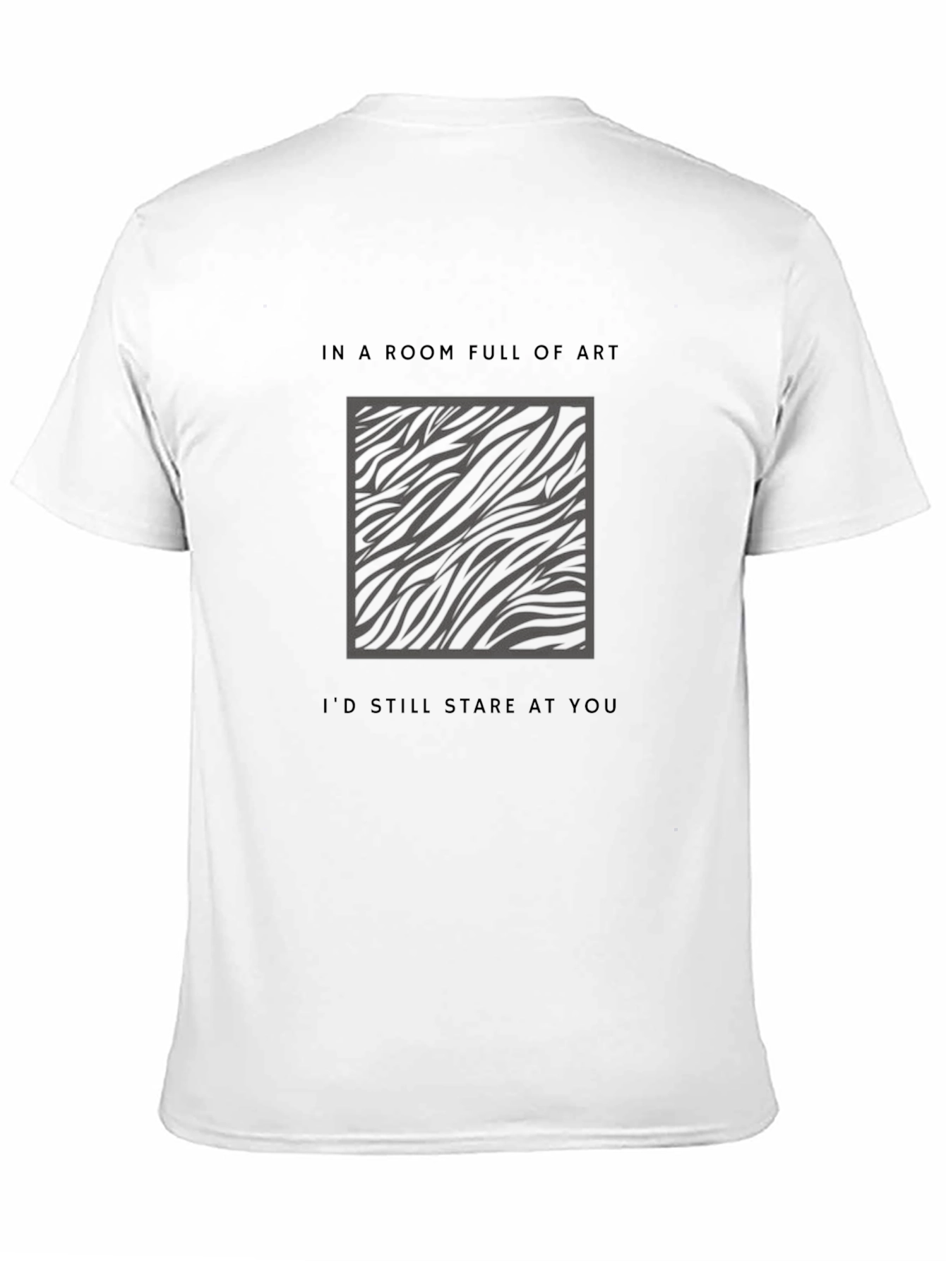 Zebra Print Art Statement Black T-Shirt