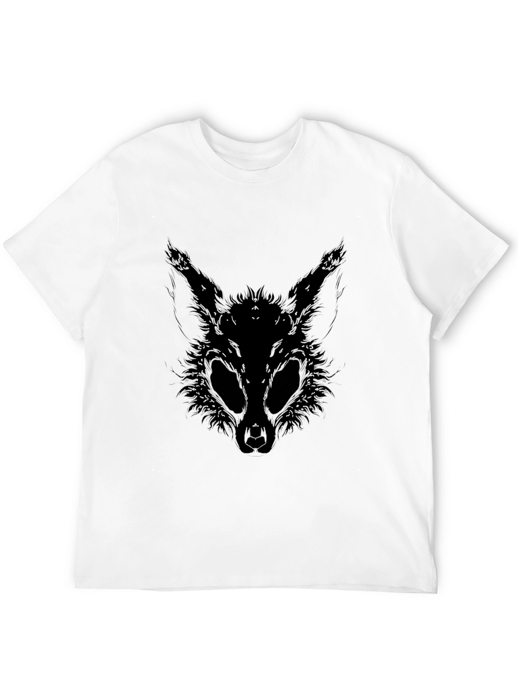 Creepy Rabbit Graphic Tee - Black Cotton Shirt