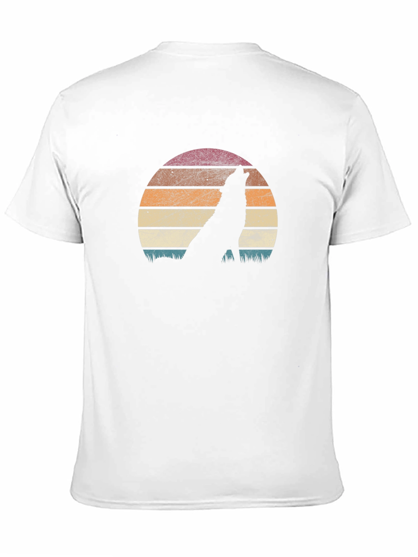 Wolf Silhouette Sunset Graphic T-Shirt