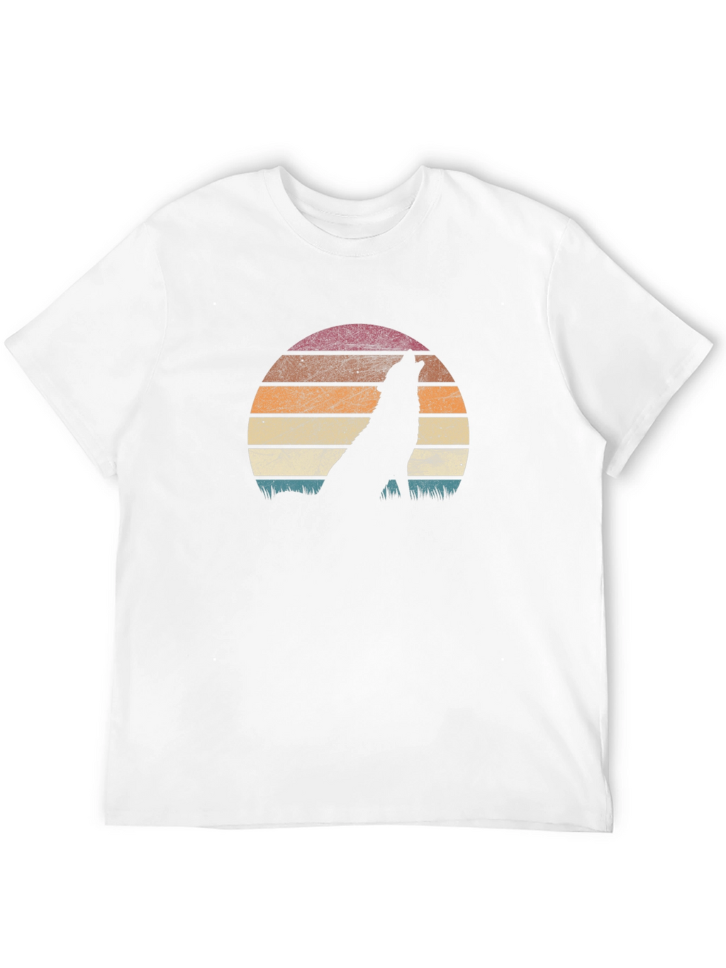 Wolf Silhouette Sunset Graphic T-Shirt