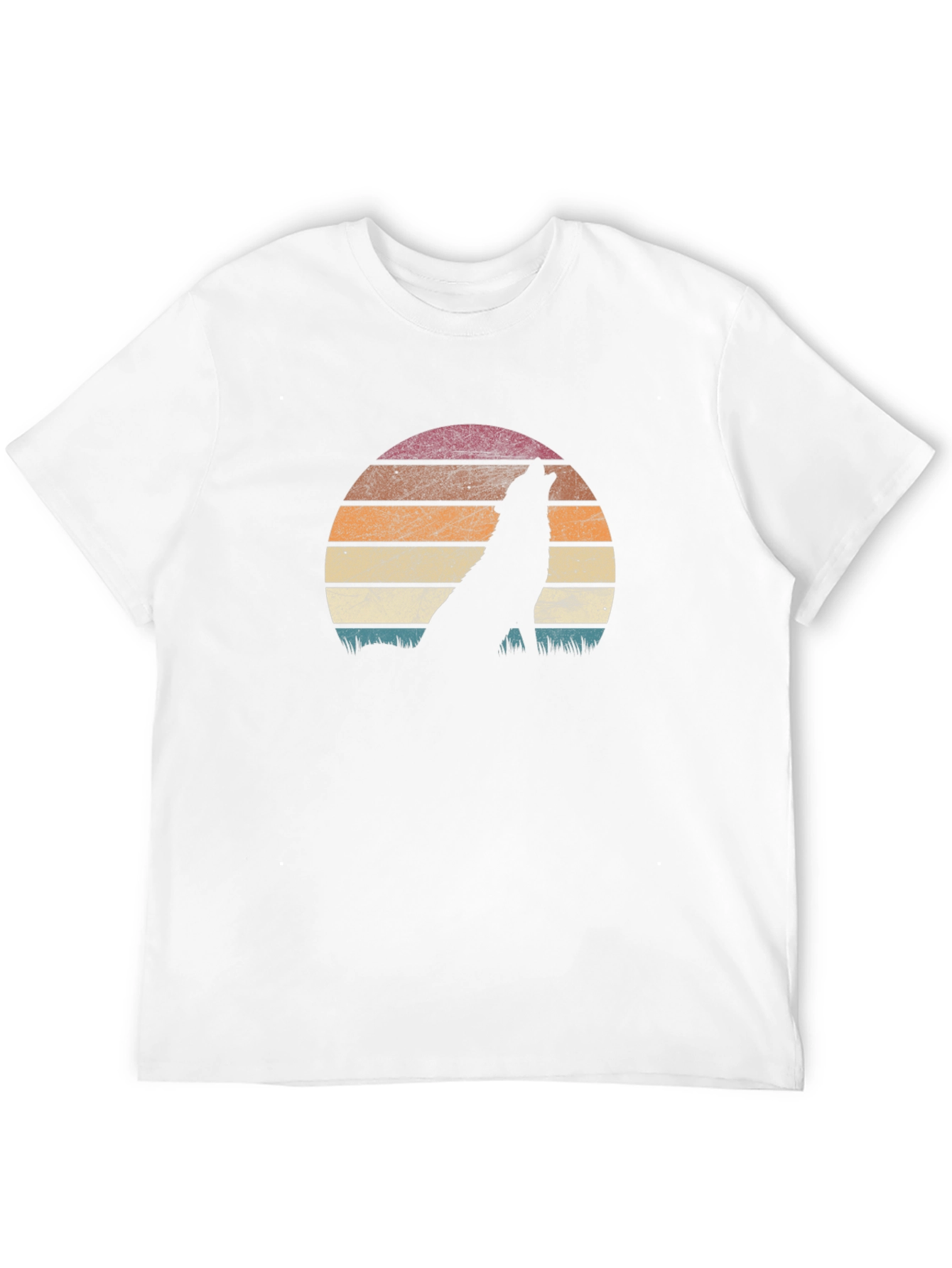 Wolf Silhouette Sunset Graphic T-Shirt