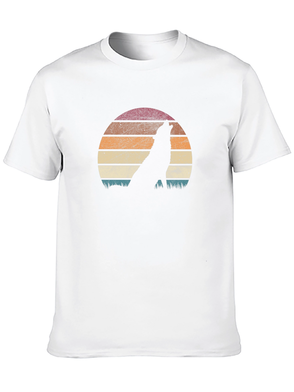 Wolf Silhouette Sunset Graphic T-Shirt