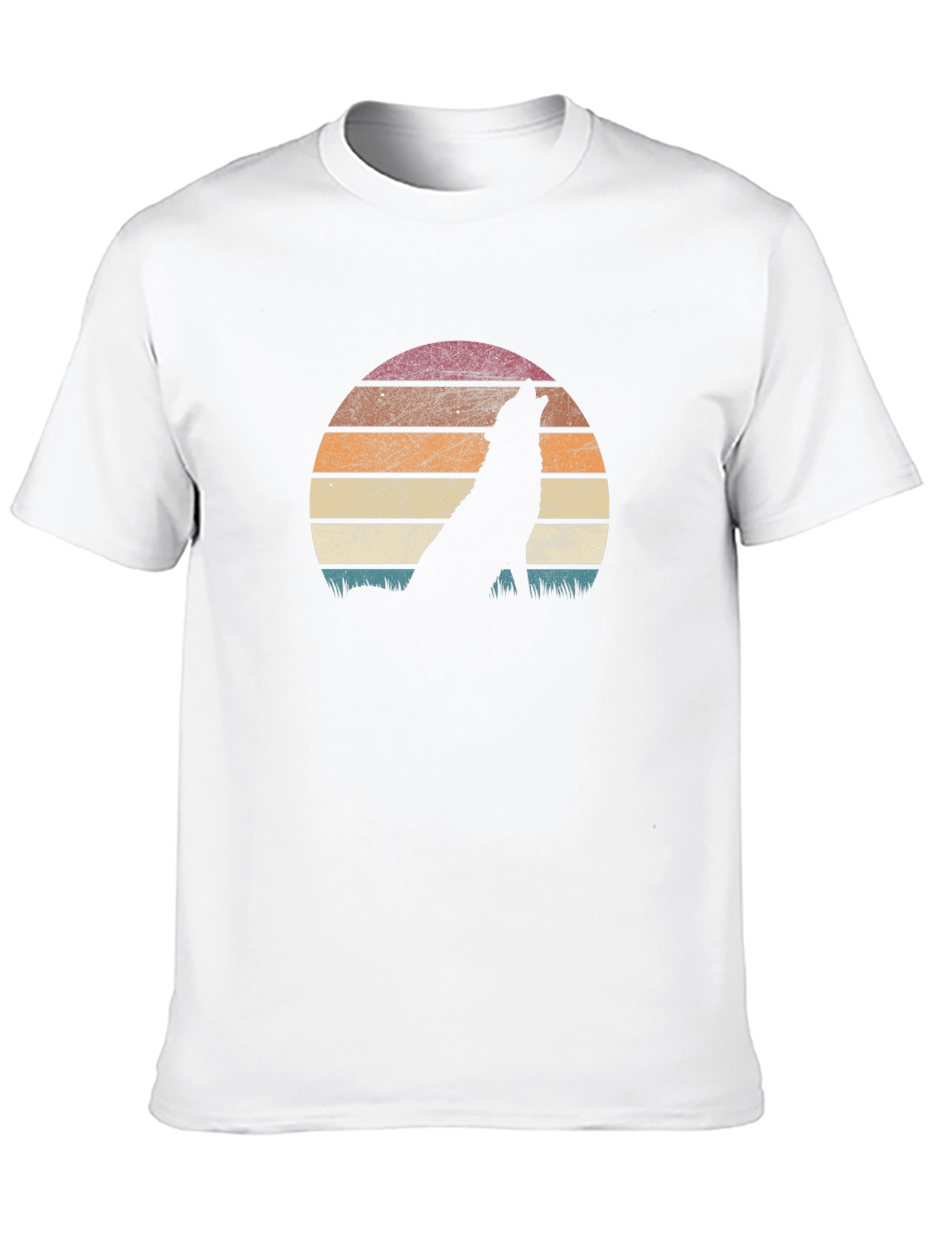 Wolf Silhouette Sunset Graphic T-Shirt