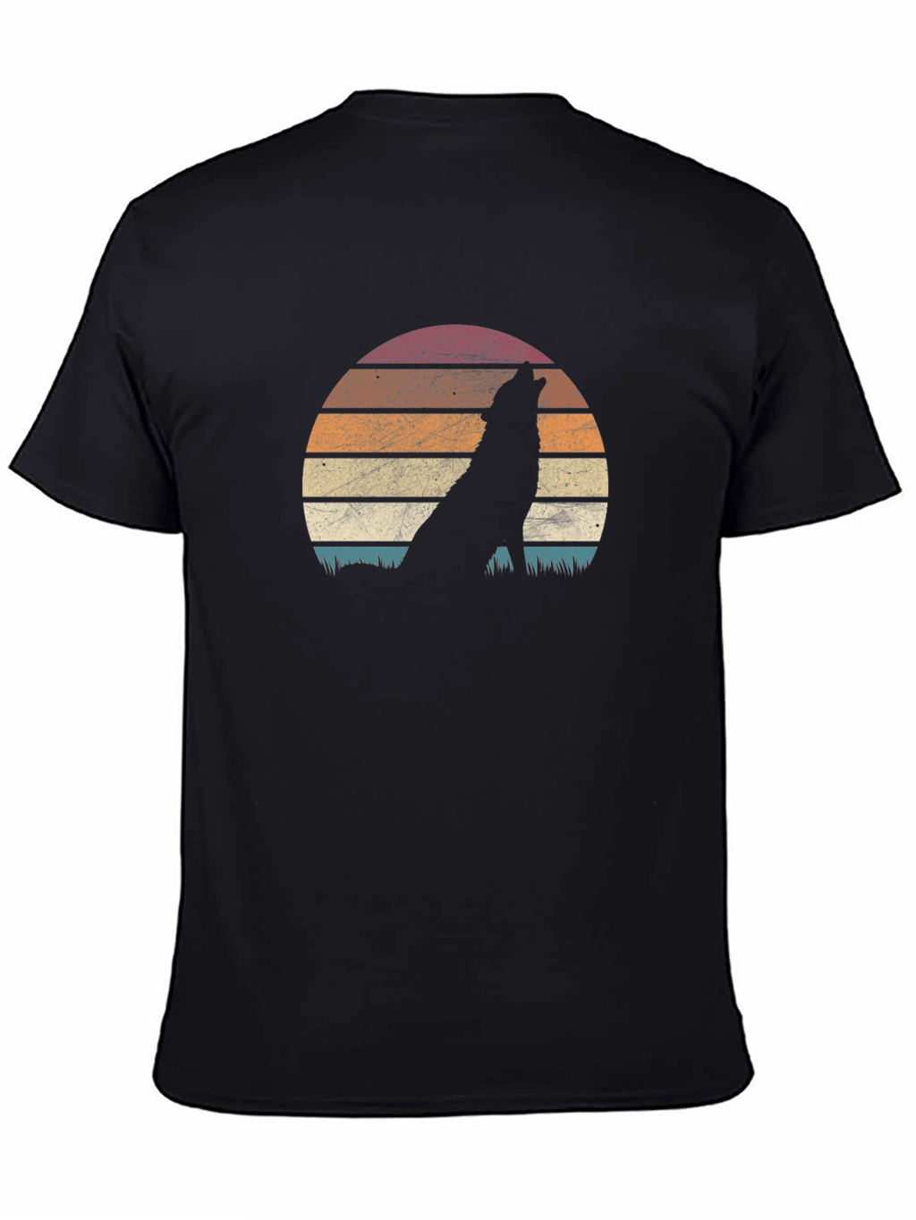 Wolf Silhouette Sunset Graphic T-Shirt