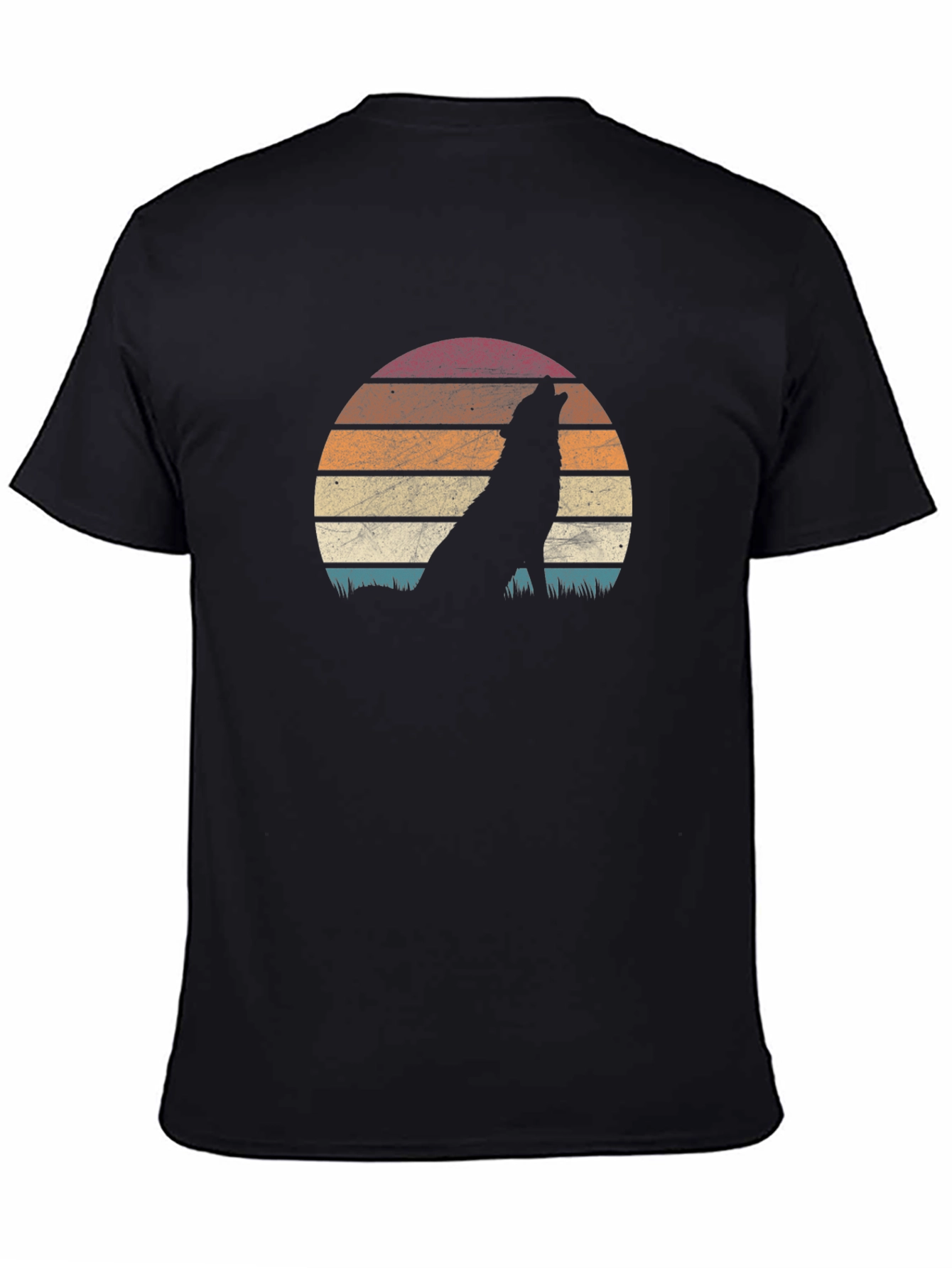Wolf Silhouette Sunset Graphic T-Shirt
