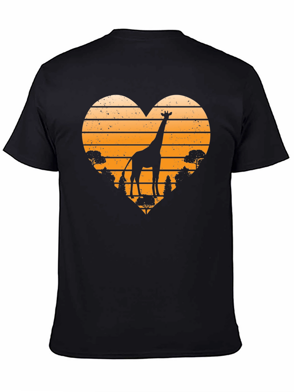 Giraffe Sunset Heart T-Shirt - Wildlife Tee