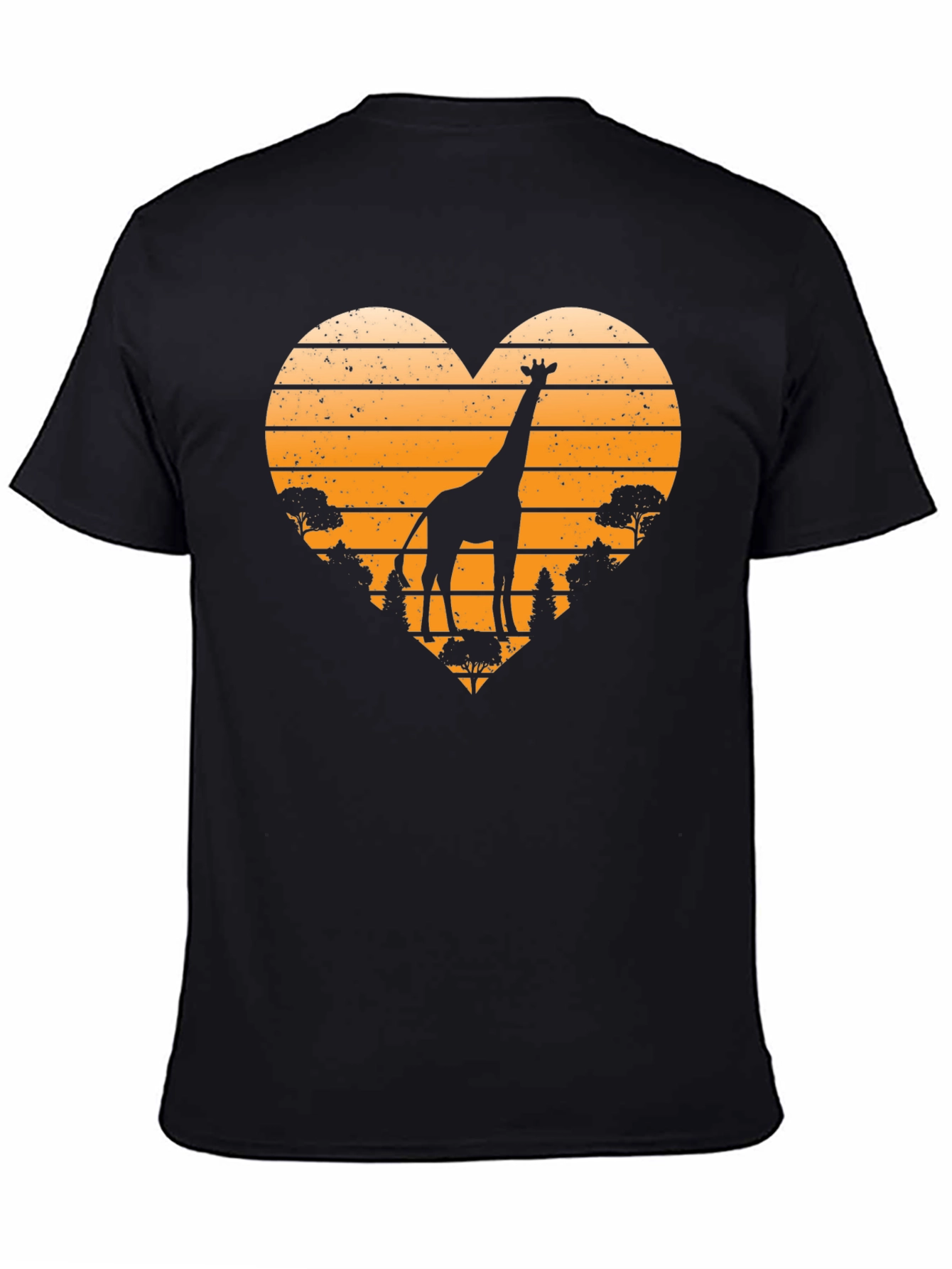 Giraffe Sunset Heart T-Shirt - Wildlife Tee