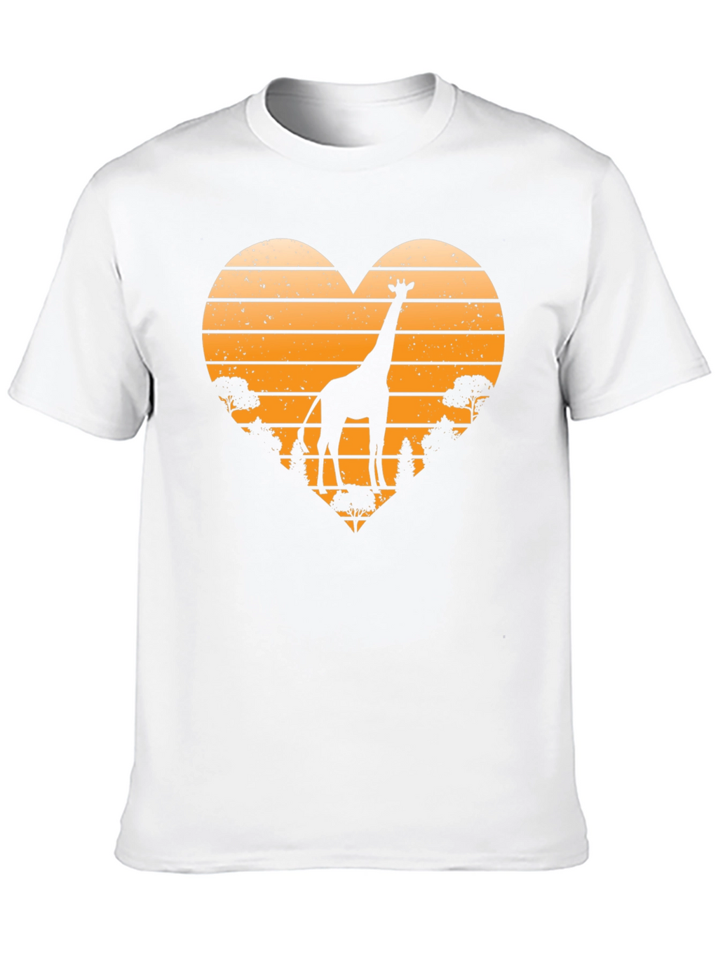 Giraffe Sunset Heart T-Shirt - Wildlife Tee