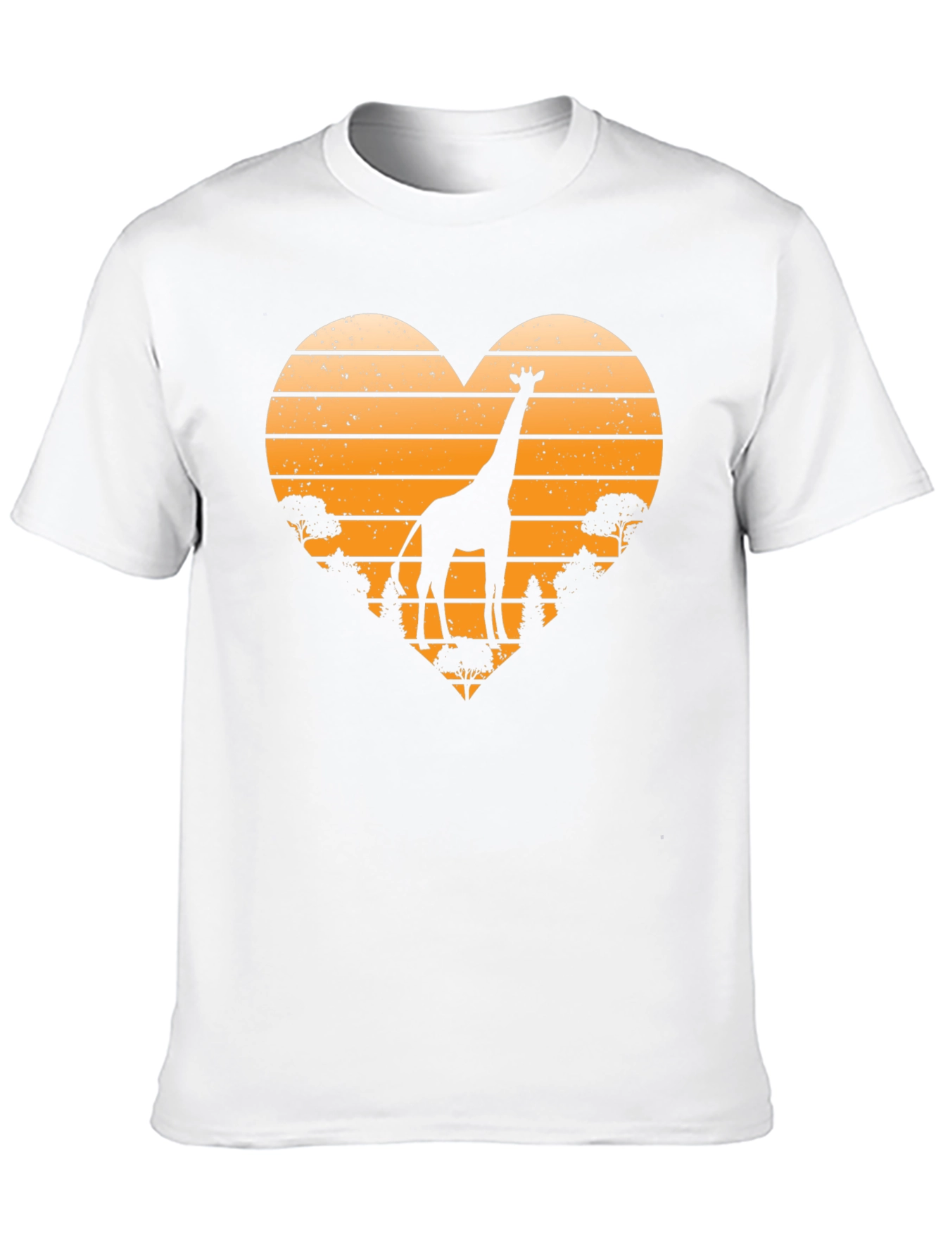 Giraffe Sunset Heart T-Shirt - Wildlife Tee