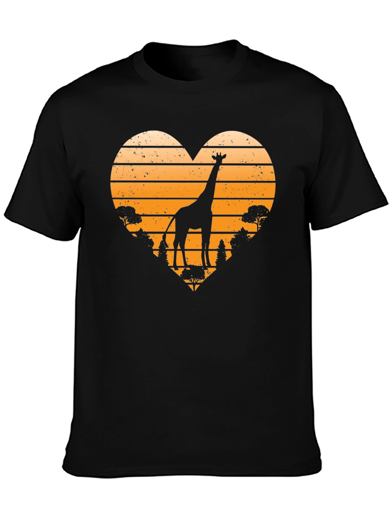 Giraffe Sunset Heart T-Shirt - Wildlife Tee