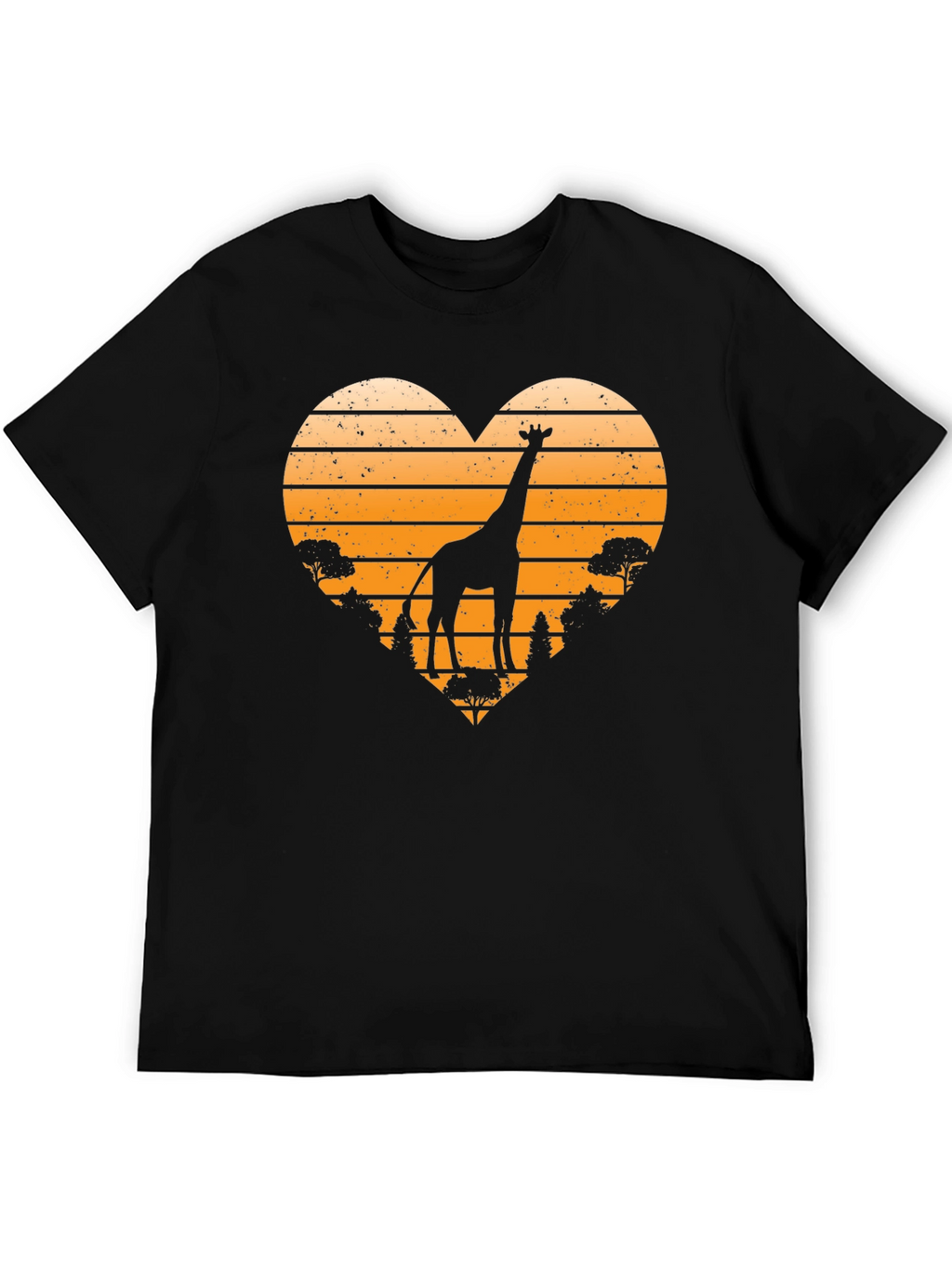 Giraffe Sunset Heart T-Shirt - Wildlife Tee