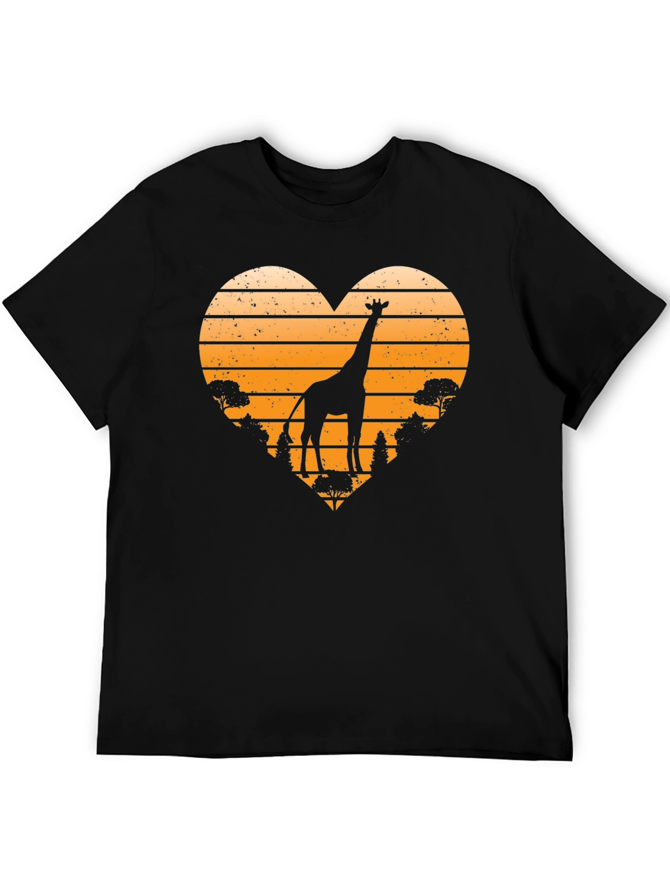 Giraffe Sunset Heart T-Shirt - Wildlife Tee