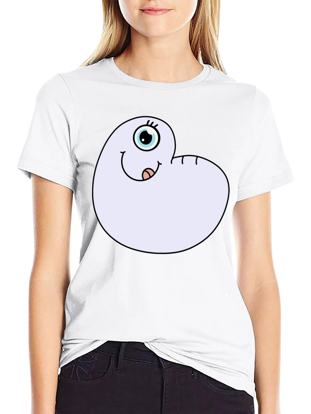 Cartoon Worm Tee - Funny Graphic T-Shirt