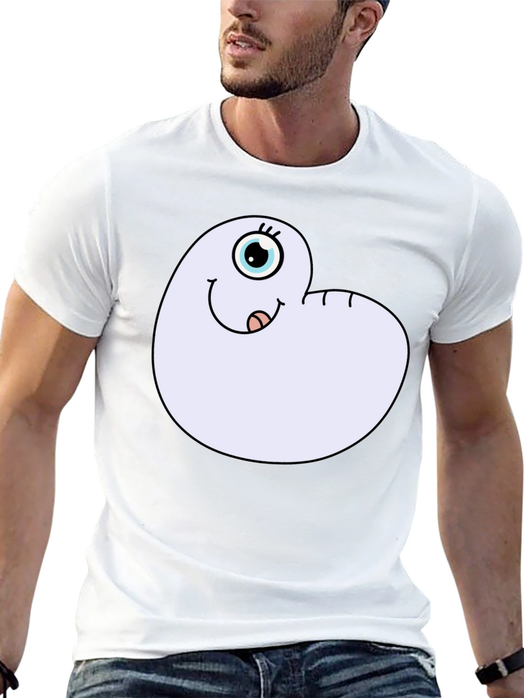 Cartoon Worm Tee - Funny Graphic T-Shirt
