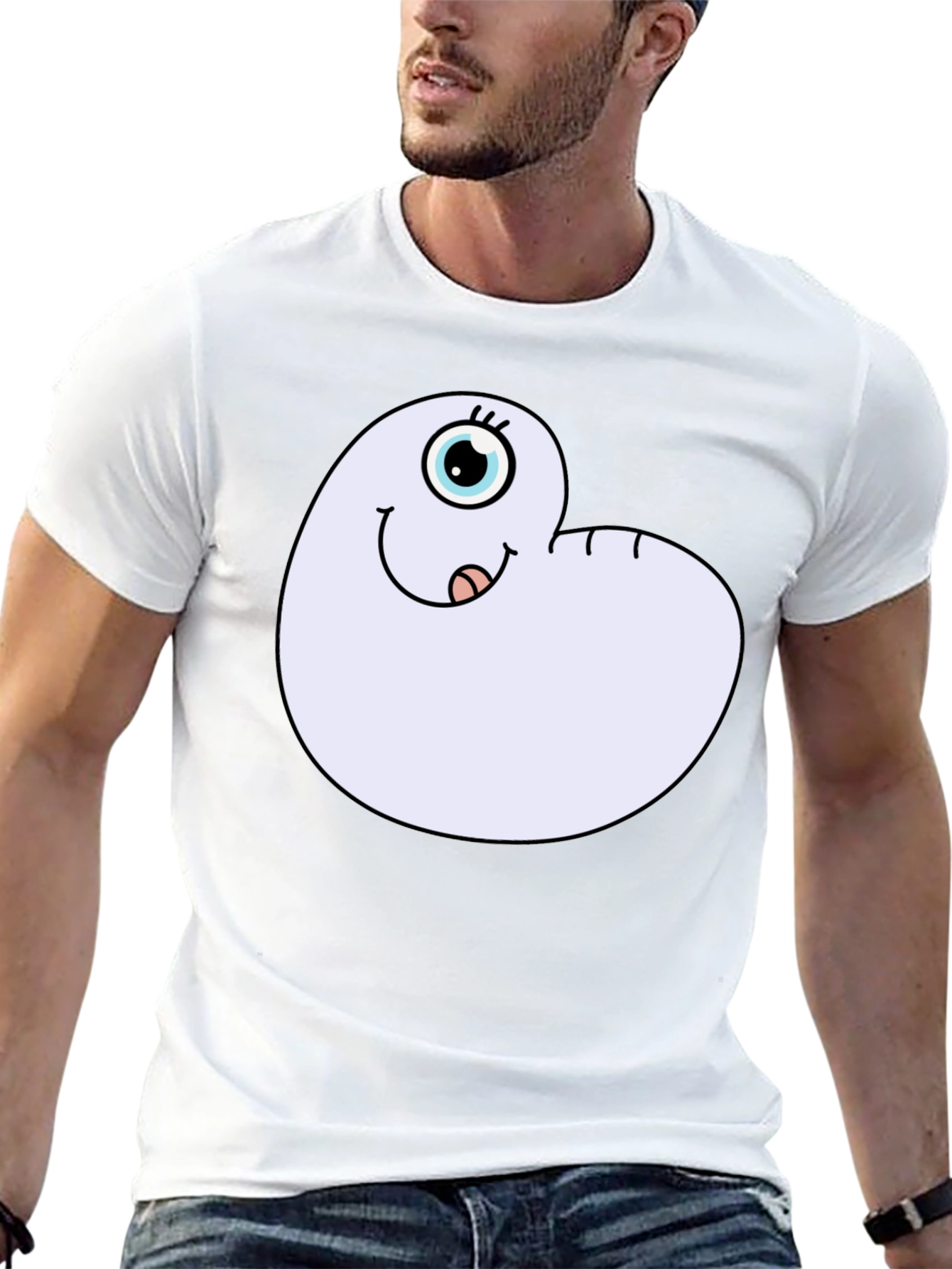 Cartoon Worm Tee - Funny Graphic T-Shirt