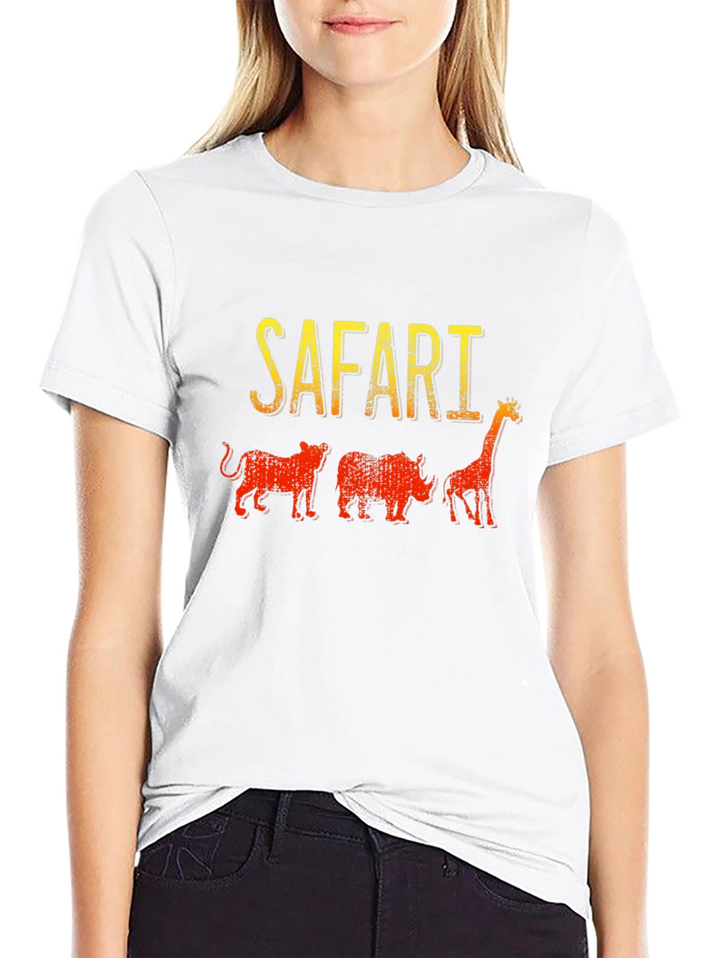 Safari Animals Graphic T-Shirt - Black Cotton Tee