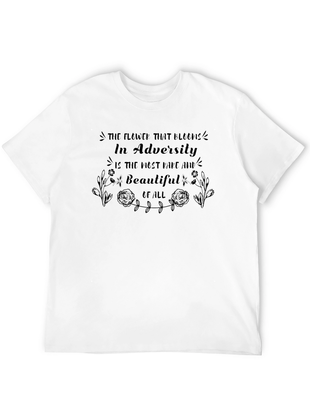 In Adversity Blooms T-Shirt - Inspirational Black Tee