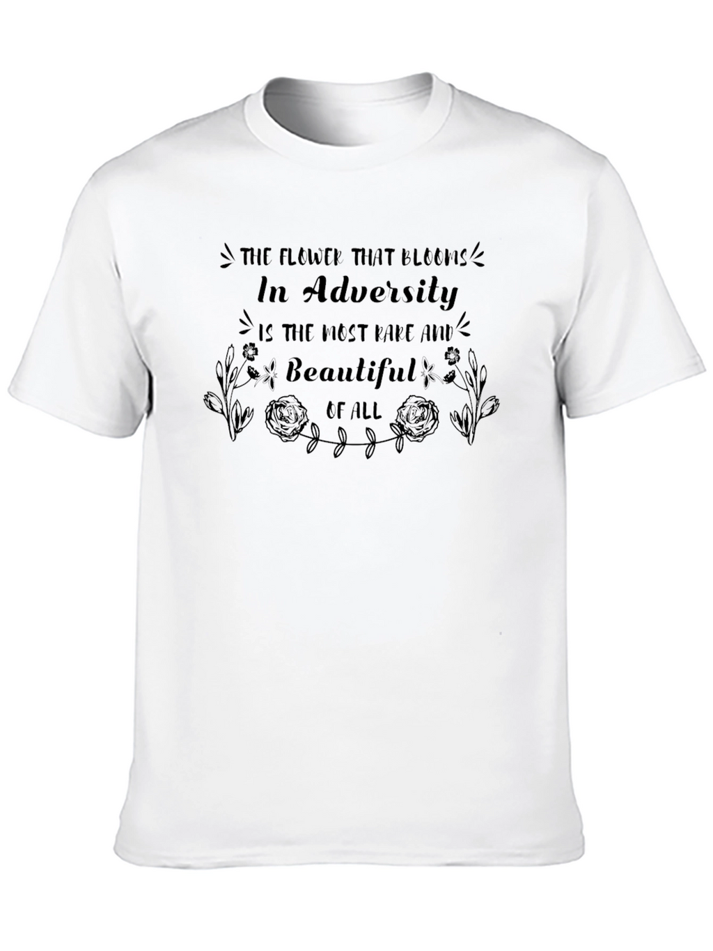 In Adversity Blooms T-Shirt - Inspirational Black Tee