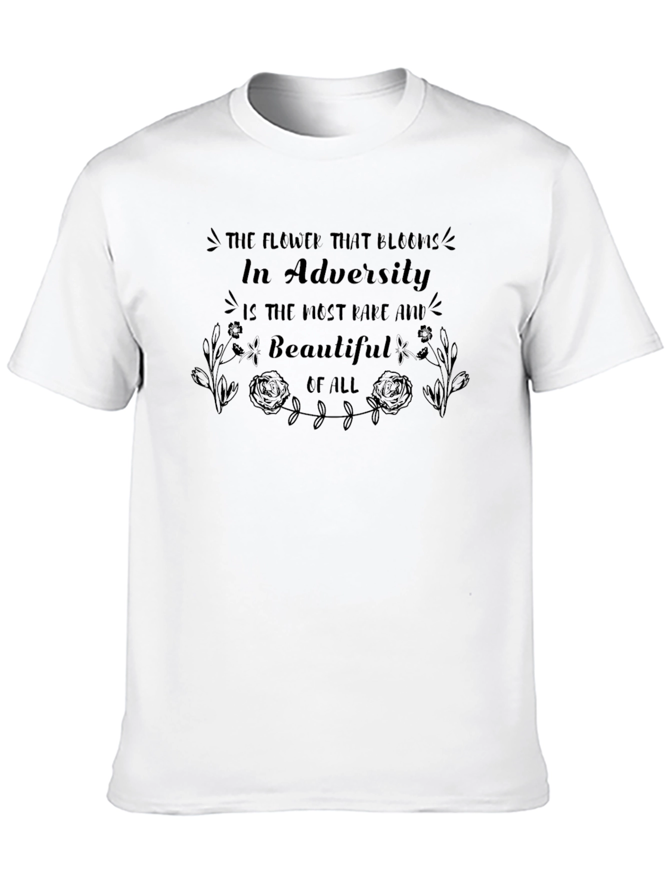 In Adversity Blooms T-Shirt - Inspirational Black Tee