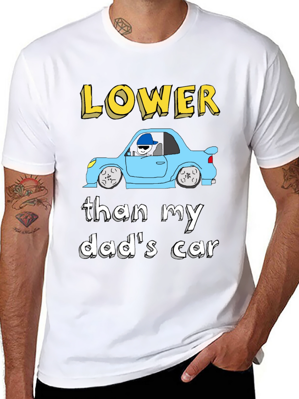 Lower Than My Dads Car Graphic T-Shirt