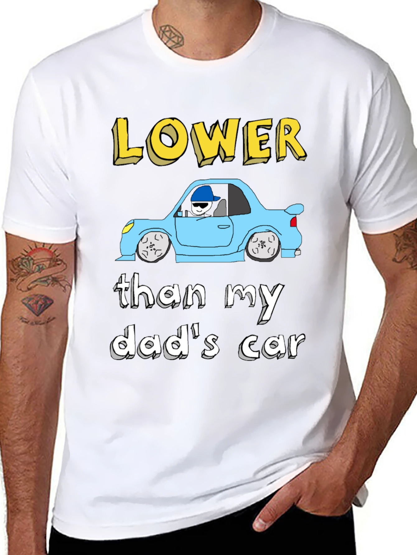 Lower Than My Dads Car Graphic T-Shirt