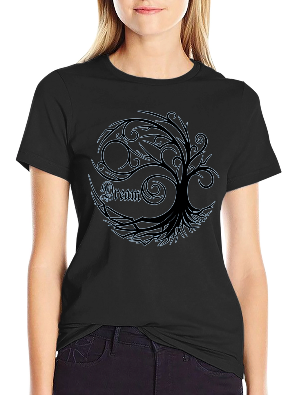 Dream Tree Graphic Tee - Stylish Mens Black T-Shirt