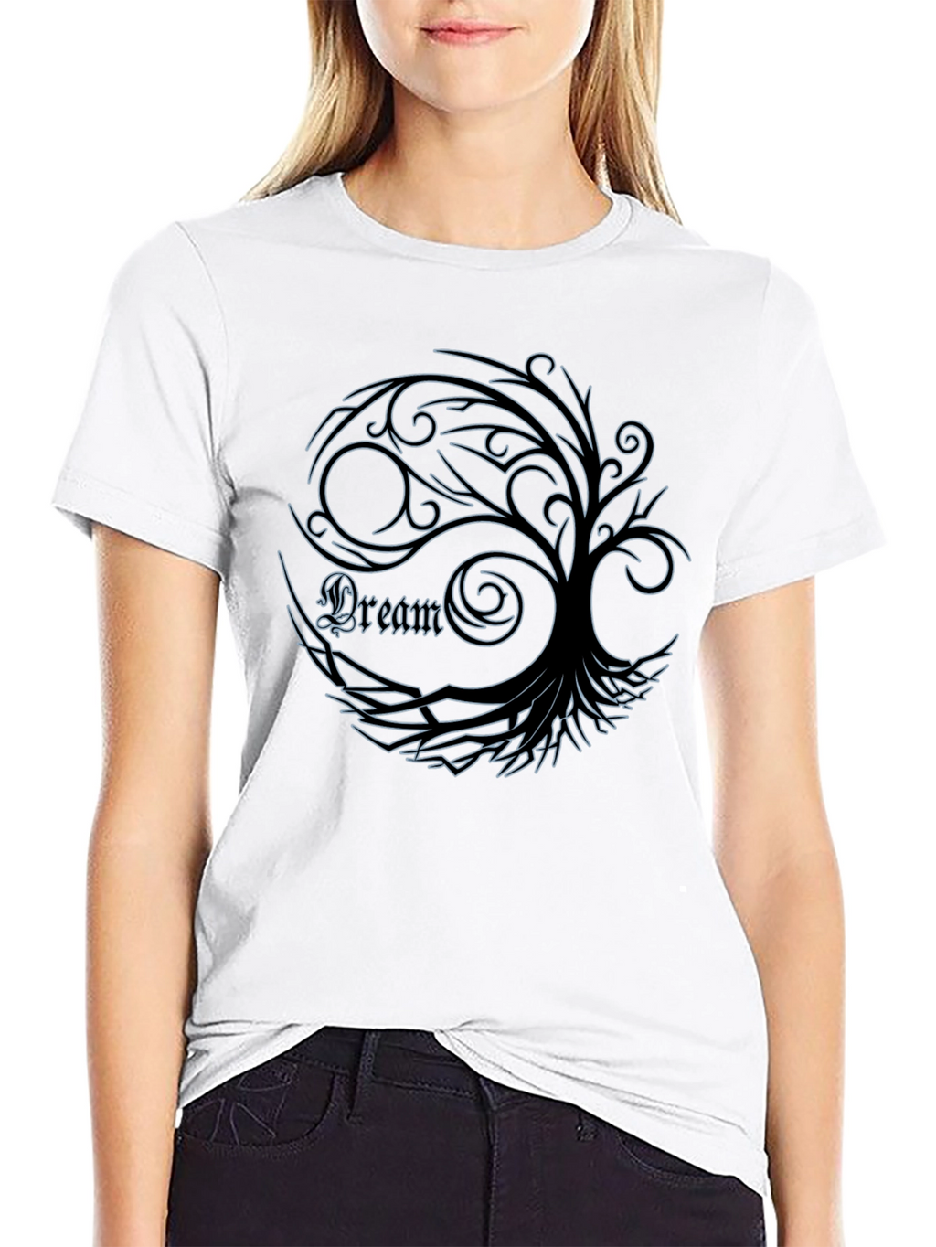 Dream Tree Graphic Tee - Stylish Mens Black T-Shirt
