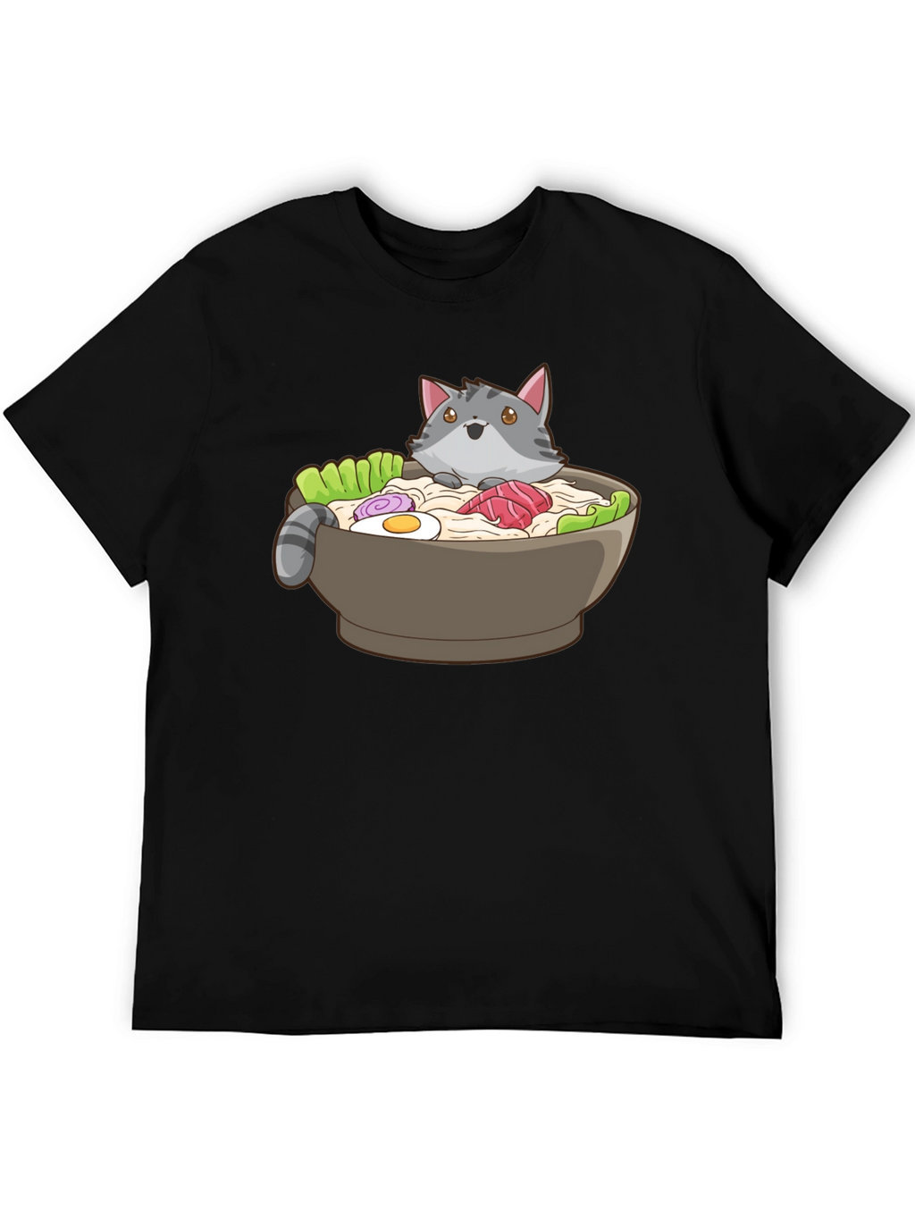 Ramen Cat T-Shirt - Unisex Black Graphic Tee