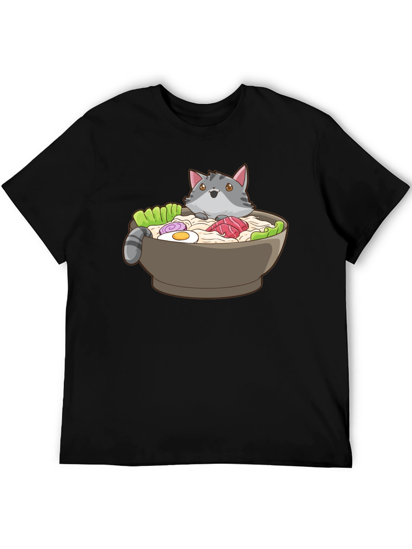 Ramen Cat T-Shirt - Unisex Black Graphic Tee