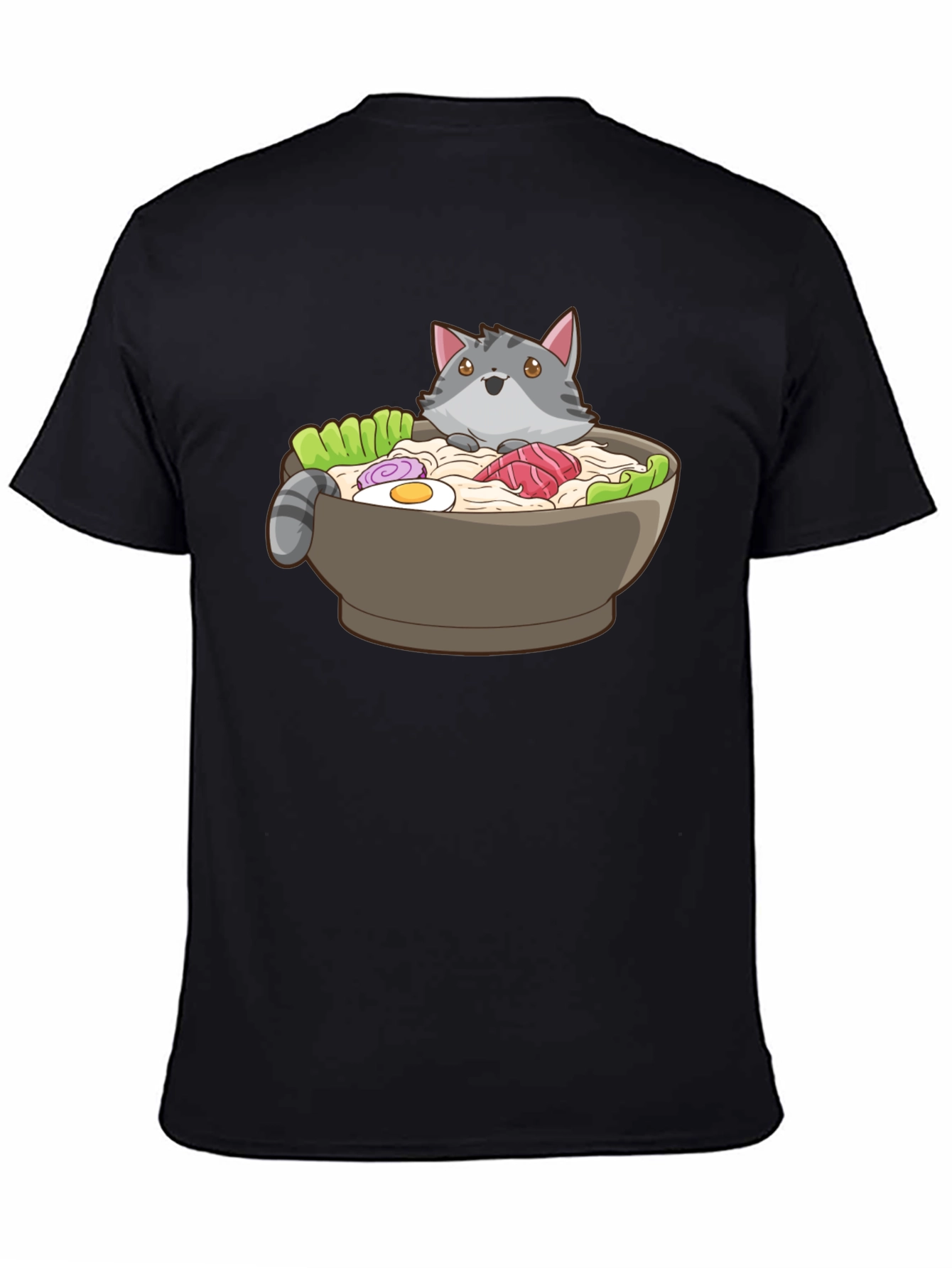 Ramen Cat T-Shirt - Unisex Black Graphic Tee