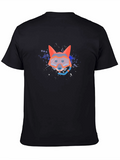 Diver Fox Graphic Tee - Black Cotton Comfort