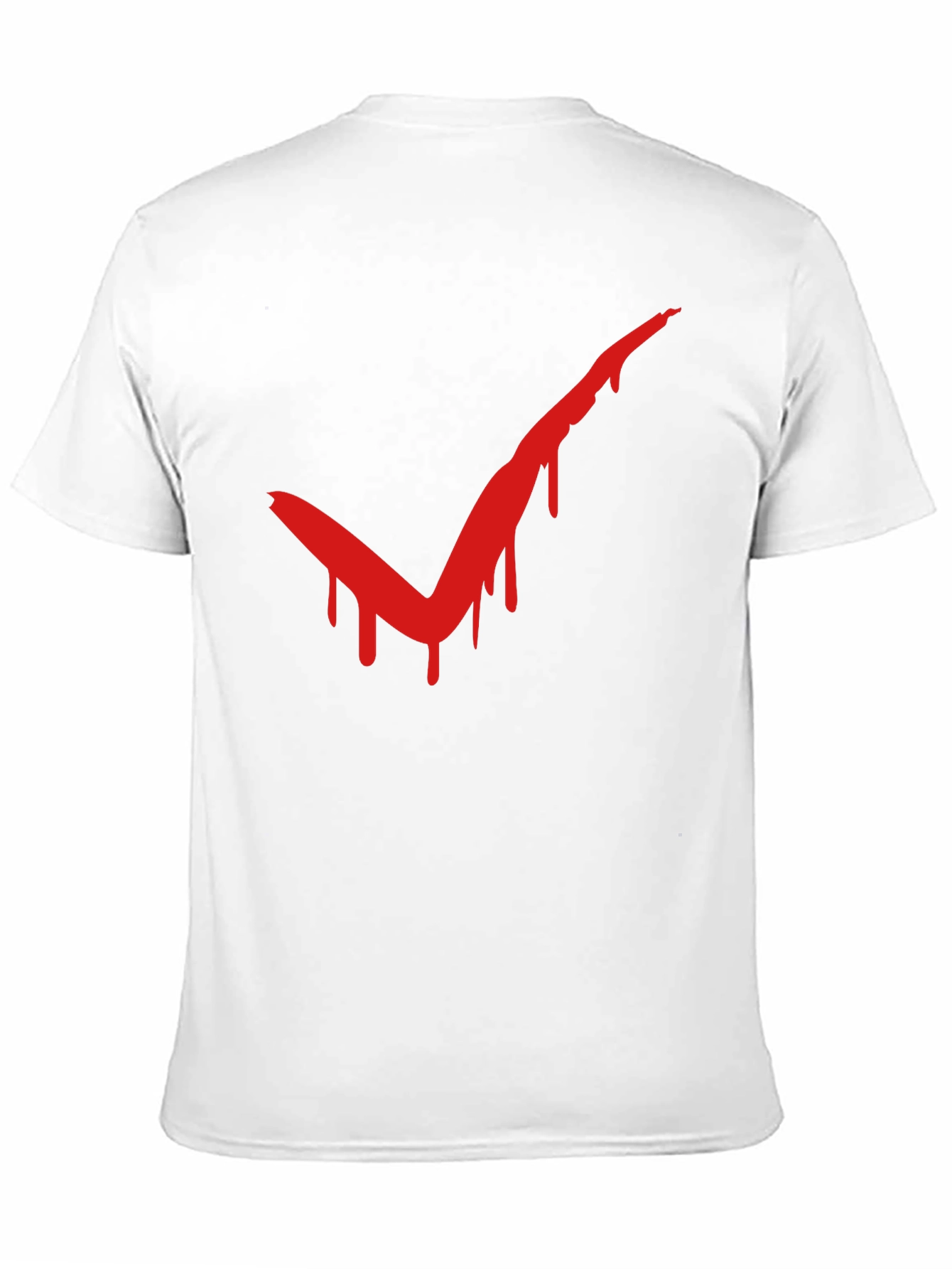 Red Drip Check Mark Black T-Shirt